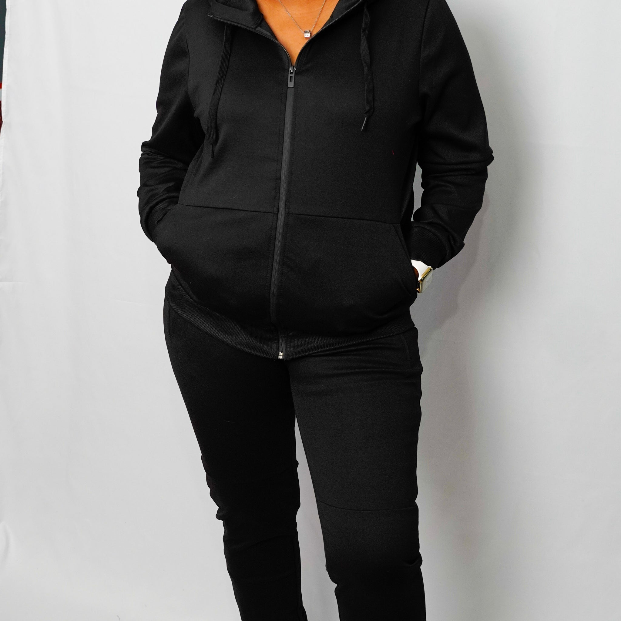 Black Fitted Jogging Suit