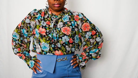 Black Floral Blouse