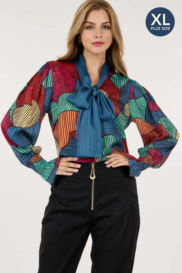 Multicolor Neck Tie Top